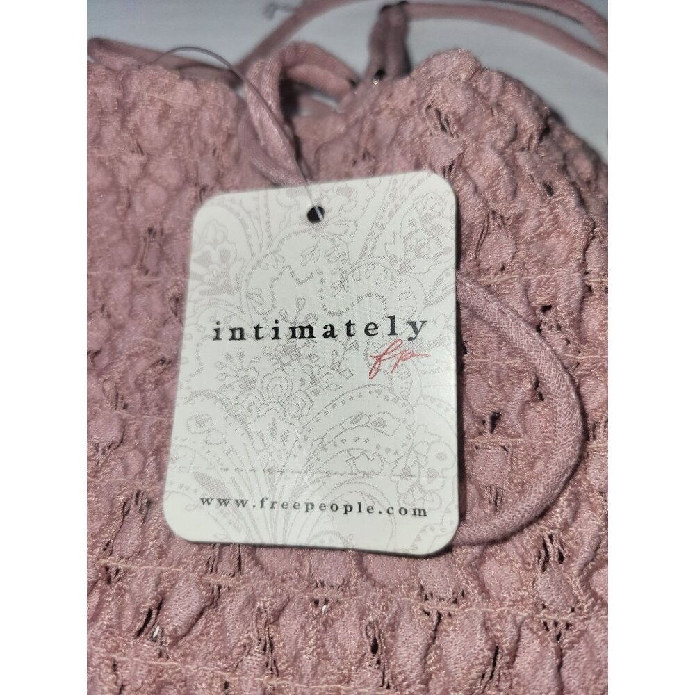 Free People Intimately Lace & Ruffle Mini Dress Rose Pink S - Picture 6 of 7